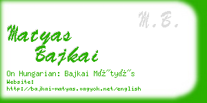 matyas bajkai business card